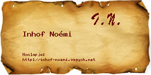 Inhof Noémi névjegykártya